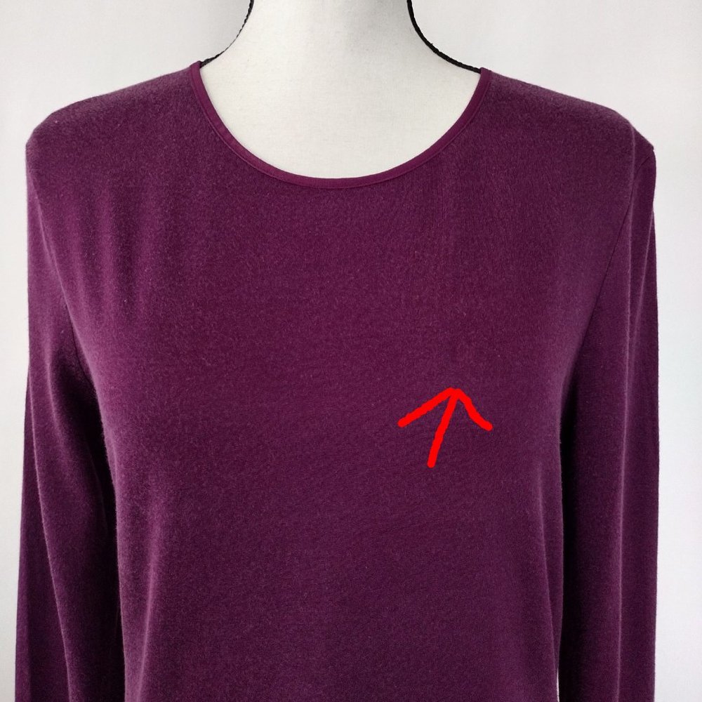 Merona Super Soft Purple Long Sleeve Slimming T Shirt - Picture 10 of 10